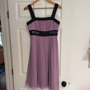 Elegant Purple and Black Women's Dress